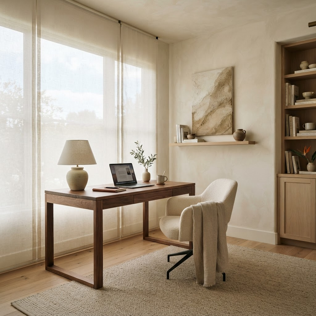 Home Office — Light-filtering shades